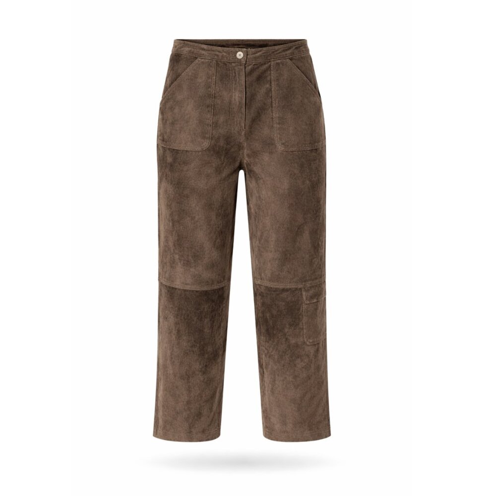 Chic 100% Suede Cargo Pants Mushroom Brown